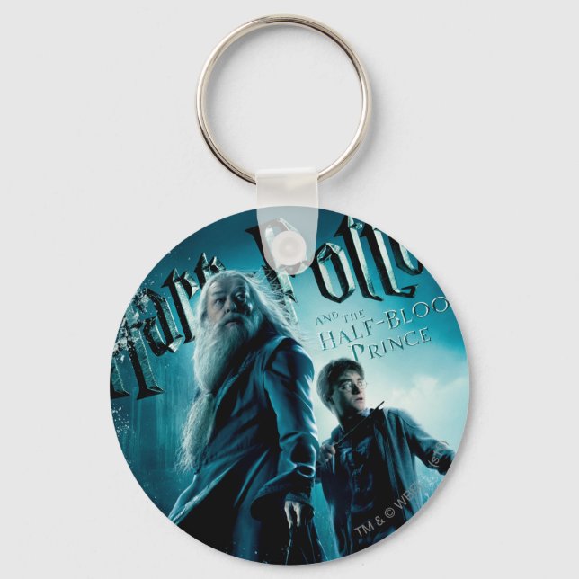 Harry Potter and Dumbledore on rocks 1 Key Ring (Front)