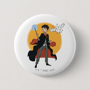 HARRY POTTER™ and Hedwig Illustration 6 Cm Round Badge