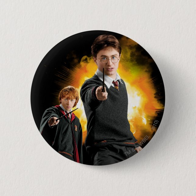 Harry Potter and Ron Weasely 6 Cm Round Badge (Front)