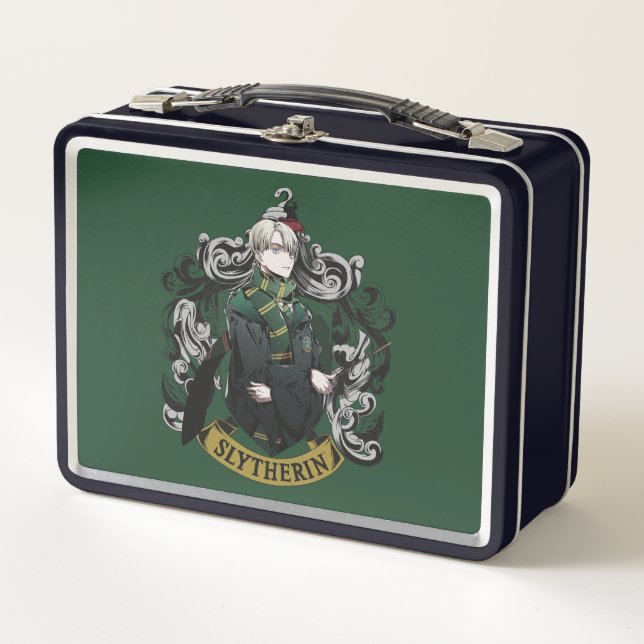 HARRY POTTER™ | Anime Draco Malfoy House Crest Metal Lunch Box (Front)