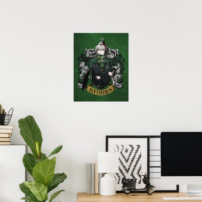 HARRY POTTER™ | Anime Draco Malfoy House Crest Poster (Home Office)