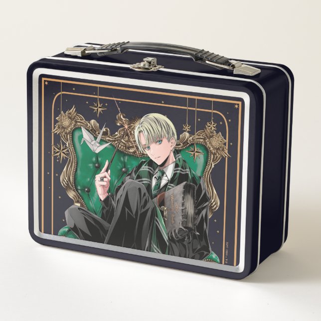 HARRY POTTER™ | Anime Draco Malfoy Seated Metal Lunch Box (Front)