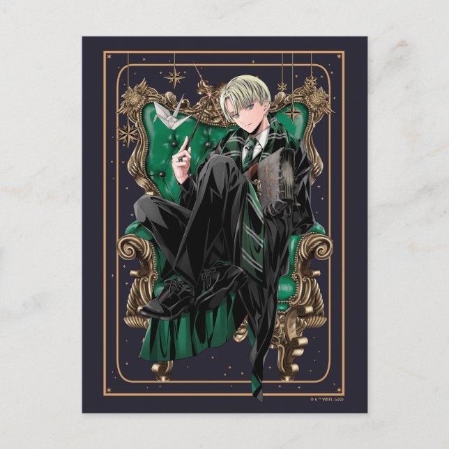 HARRY POTTER™ | Anime Draco Malfoy Seated Postcard (Front)