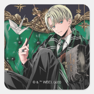 HARRY POTTER™   Anime Draco Malfoy Seated Square Sticker