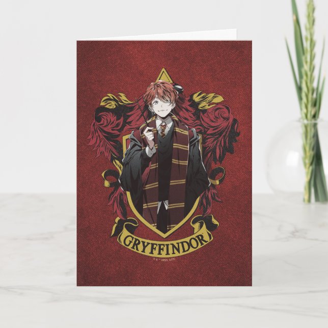HARRY POTTER™ | Anime Ron Weasley House Crest Card (Front)