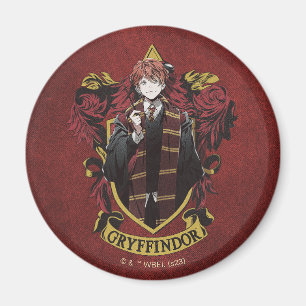 HARRY POTTER™   Anime Ron Weasley House Crest Magnet