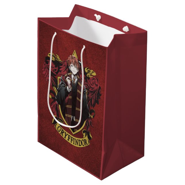 HARRY POTTER™ | Anime Ron Weasley House Crest Medium Gift Bag (Front Angled)