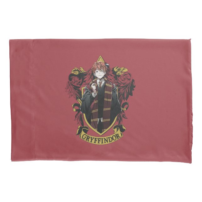 HARRY POTTER™ | Anime Ron Weasley House Crest Pillowcase (Front)
