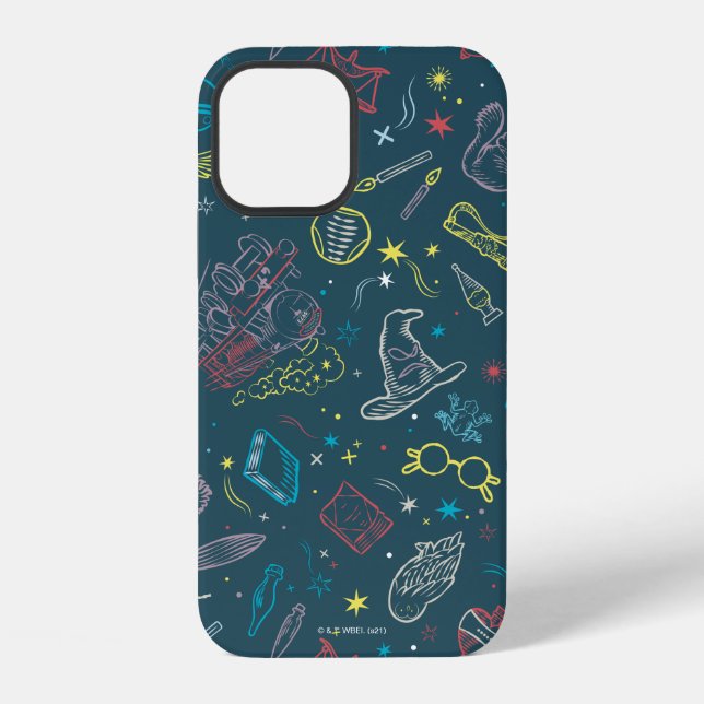 HARRY POTTER™ Artefacts Line Art Pattern iPhone Case (Back)