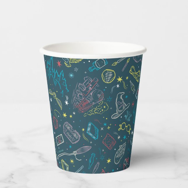 HARRY POTTER™ Artefacts Line Art Pattern Paper Cups (Front)
