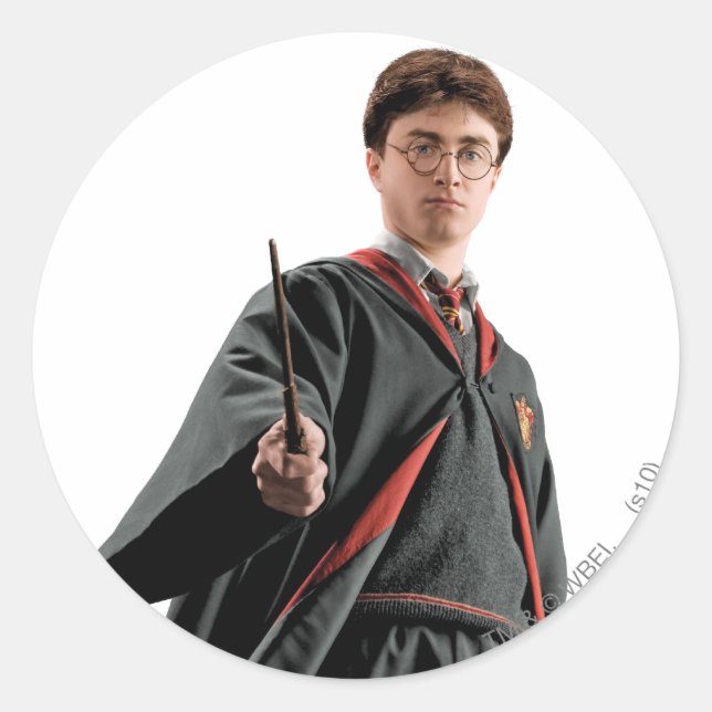 Harry Potter At The Ready Classic Round Sticker (Front)