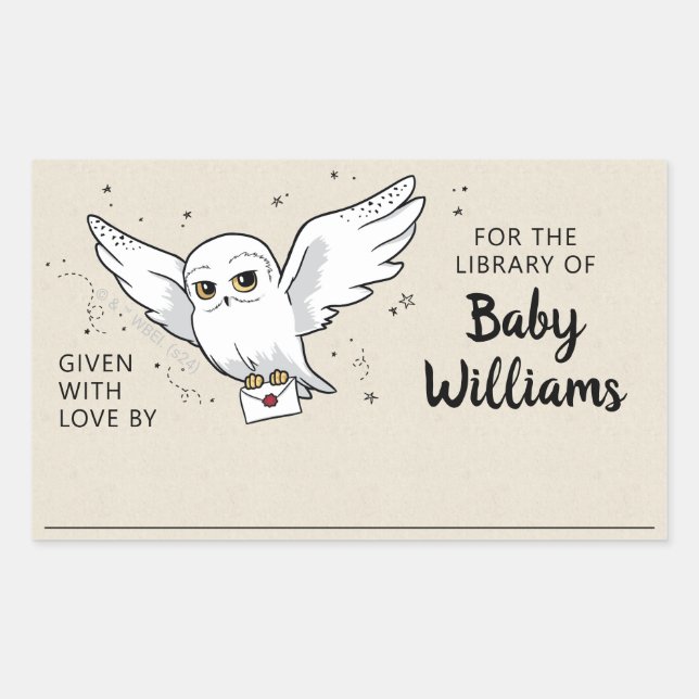 HARRY POTTER™ Baby Shower Gift Book Plate Rectangular Sticker (Front)