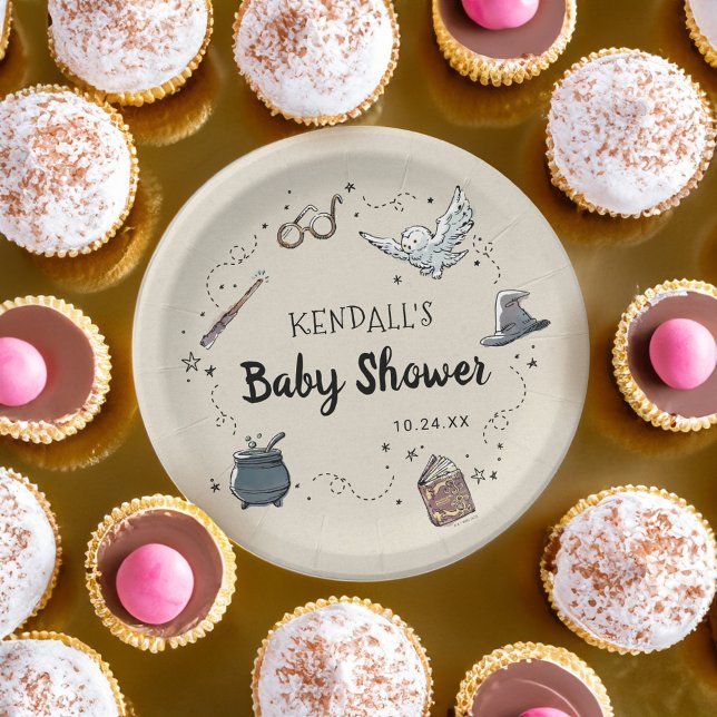 Harry Potter Baby Shower Paper Plate (Plate on table)