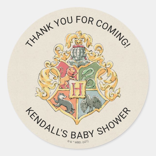 Harry Potter Baby Shower Thank You Classic Round Sticker (Front)