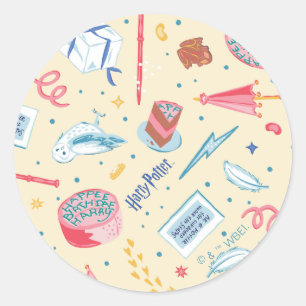 HARRY POTTER™ Birthday Celebration Pattern Classic Round Sticker
