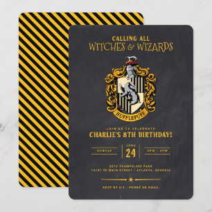Harry Potter Birthday   Hufflepuff Chalkboard Invitation