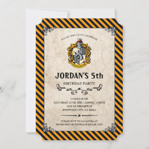 Harry Potter Birthday   Hufflepuff Invitation