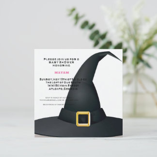 Harry Potter | Black Witch Hat Baby Shower Invitation