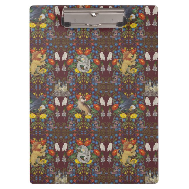 HARRY POTTER™ | Burgundy Watercolor Icon Pattern Clipboard (Front)