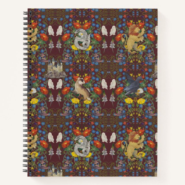HARRY POTTER™ | Burgundy Watercolor Icon Pattern Notebook (Front)