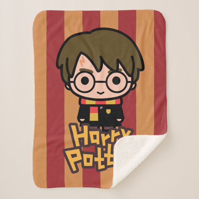 Harry Potter Cartoon Character Art Sherpa Blanket (Front)