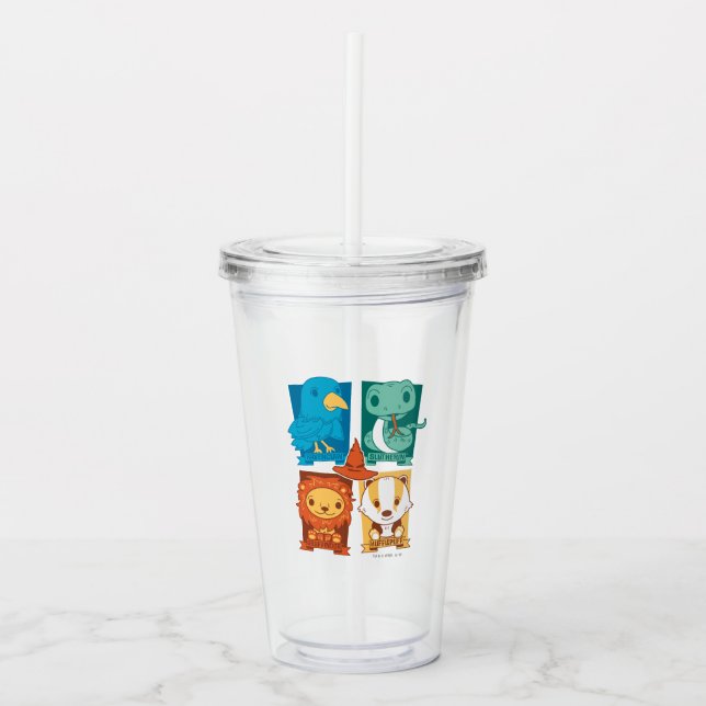 HARRY POTTER™ | CARTOON HOGWARTS™ HOUSES ACRYLIC TUMBLER (Front)