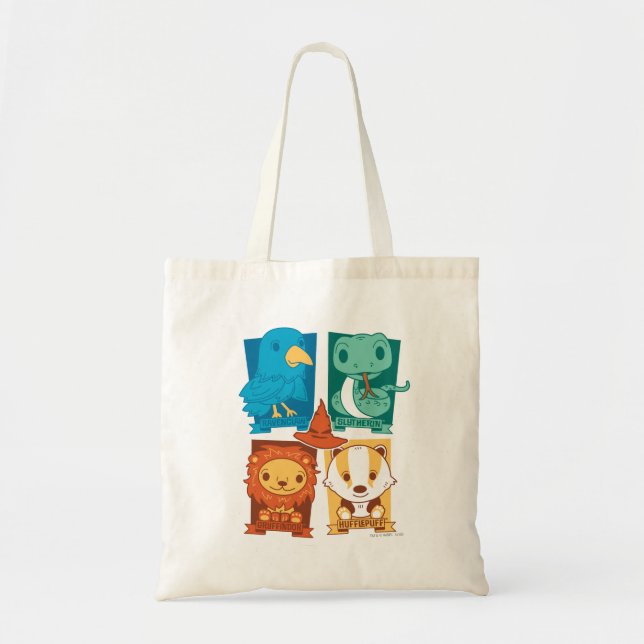 HARRY POTTER™ | CARTOON HOGWARTS™ HOUSES TOTE BAG (Front)