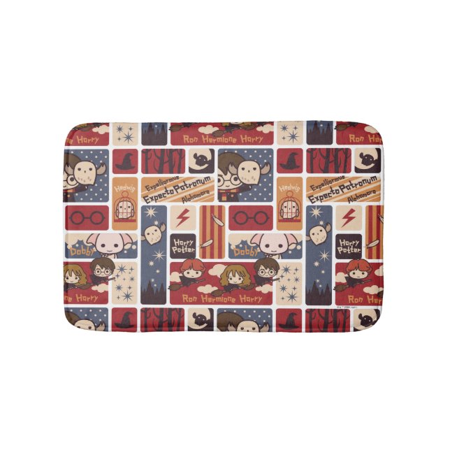 Harry Potter Cartoon Scenes Pattern Bath Mat (Front)
