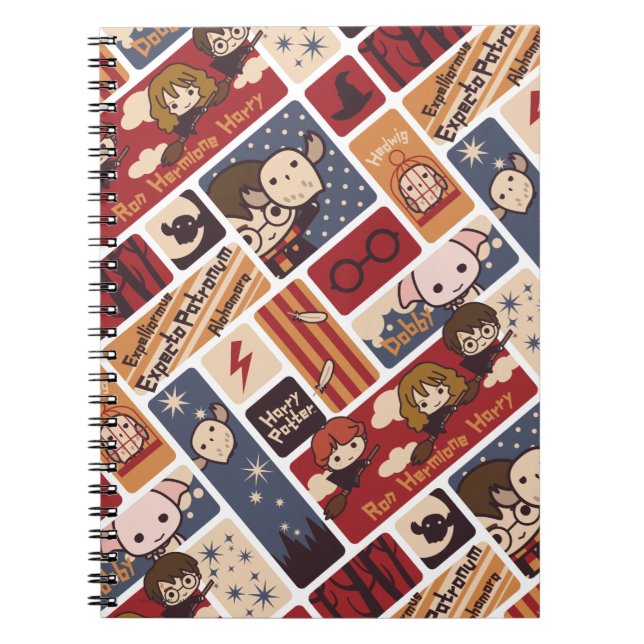 Harry Potter Cartoon Scenes Pattern Notebook (Front)