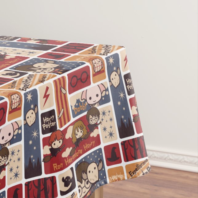 Harry Potter Cartoon Scenes Pattern Tablecloth (In Situ)