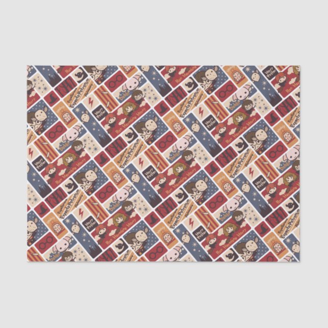 Harry Potter Cartoon Scenes Pattern Tissue Paper (Front)