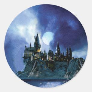 Harry Potter Castle   Hogwarts at Night Classic Round Sticker