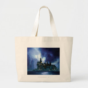 Harry Potter Castle Hogwarts at Night Large Tote Bag
