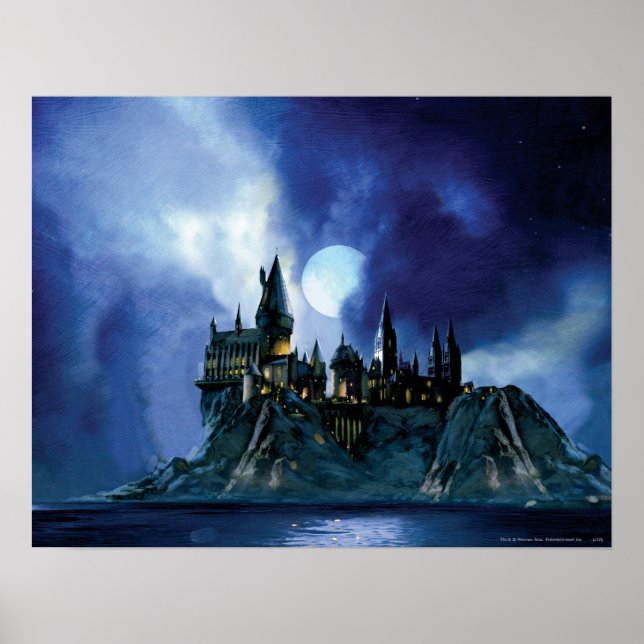 Harry Potter Castle | Hogwarts at Night Poster (Front)