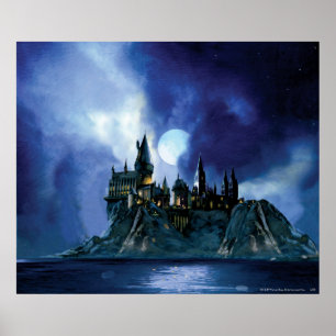 Harry Potter Castle   Hogwarts at Night Poster