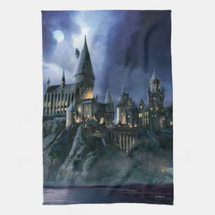 Harry Potter Castle Moonlit Hogwarts Tea Towel