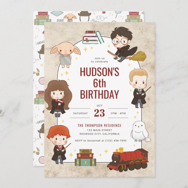 Harry Potter Character Magical Arch Birthday  Invitation (Front/Back)