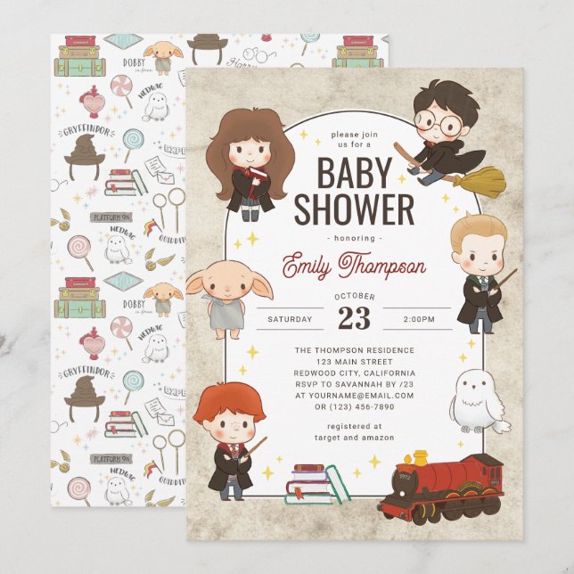 Harry Potter Character Magical Baby Shower Invitation (Front/Back)