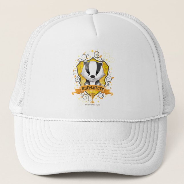 Harry Potter | Charming HUFFLEPUFF™ Crest Trucker Hat (Front)