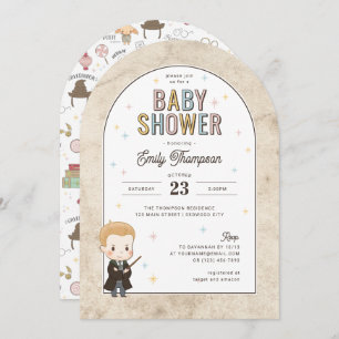 Harry Potter Chibi Draco Malfoy Wizard Baby Shower Invitation