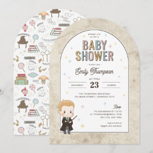 Harry Potter Chibi Draco Malfoy Wizard Baby Shower Invitation