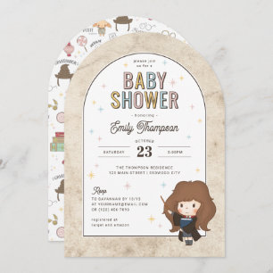 Harry Potter   Chibi Hermione Wizard Baby Shower Invitation