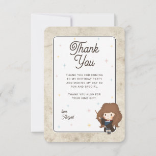 Harry Potter Chibi Hermione Wizard Birthday Thank You Card
