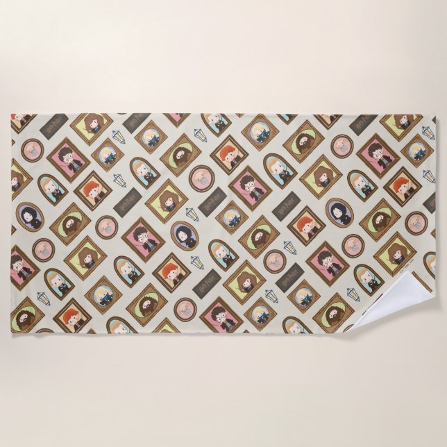 HARRY POTTER™ Chibi Picture Frame Pattern Beach Towel (Front)