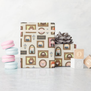 HARRY POTTER™ Chibi Picture Frame Pattern Wrapping Paper