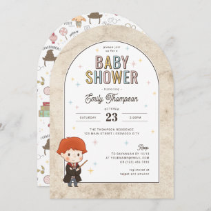 Harry Potter Chibi Ron Weasley Wizard Baby Shower Invitation