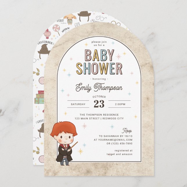 Harry Potter Chibi Ron Weasley Wizard Baby Shower Invitation (Front/Back)