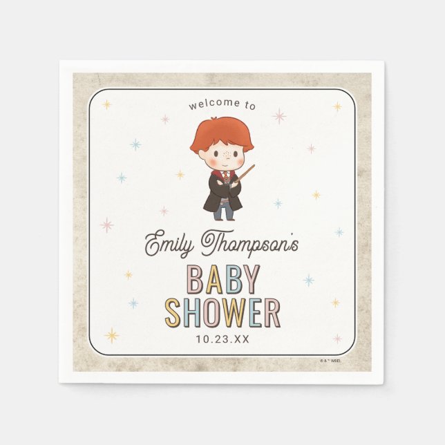 Harry Potter Chibi Ron Weasley Wizard Baby Shower Napkin (Front)