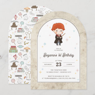 Harry Potter   Chibi Ron Weasley Wizard Birthday  Invitation