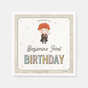 Harry Potter Chibi Ron Weasley Wizard Birthday Napkin